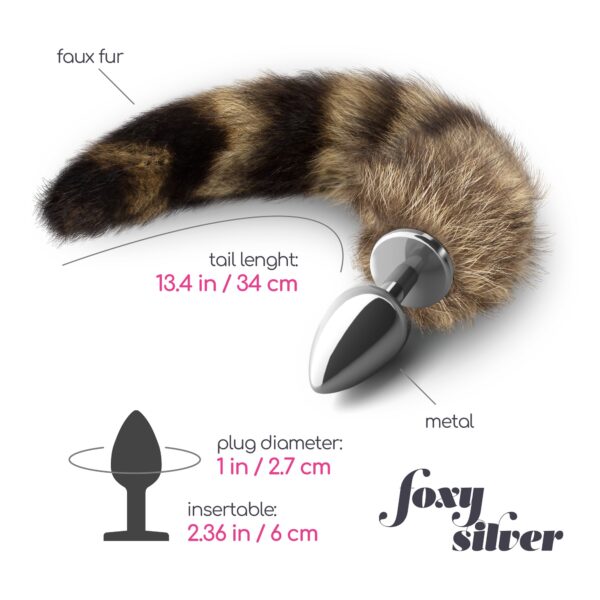 PLUG ANAL CON COLA FOXY SILVER METAL CRUSHIOUS - Imagen 5