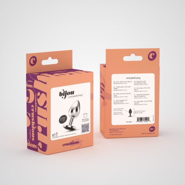 PLUG ANAL JOYA BIJOU NEGRO PEQUEÑO CRUSHIOUS CON BOLSA ATERCIOPELADA GRATIS - Imagen 7
