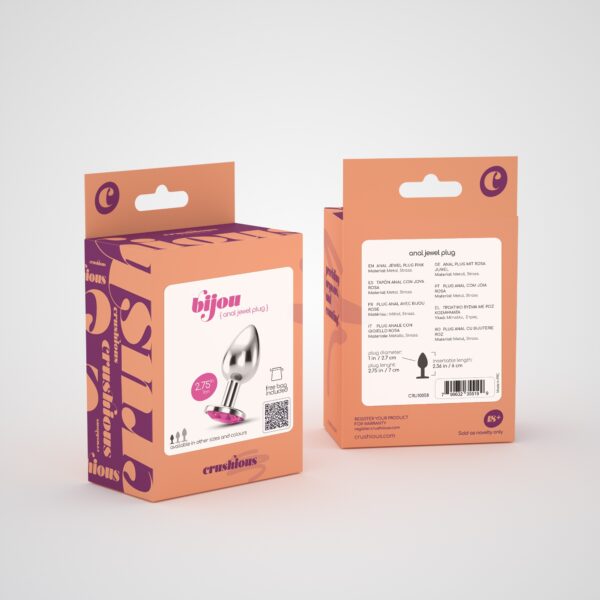 PLUG ANAL JOYA BIJOU ROSA PEQUEÑO CRUSHIOUS CON BOLSA ATERCIOPELADA GRATIS - Imagen 7