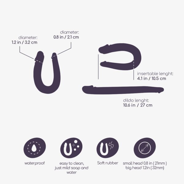 DEEP DIVER DILDO DOBLE CON LUBRICANTE ANAL 50ML CRUSHIOUS MORADO - Imagen 7