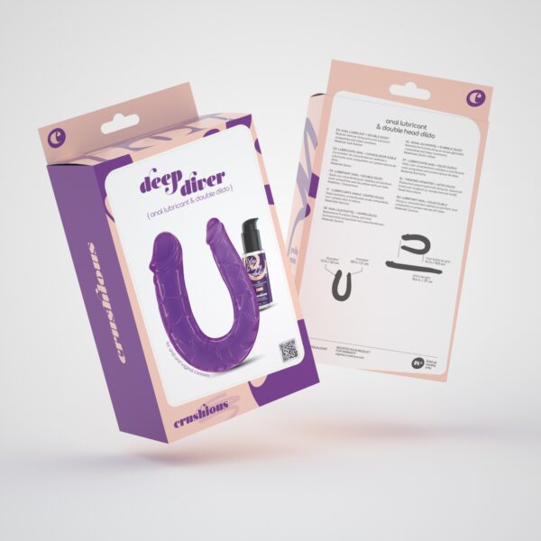 DEEP DIVER DILDO DOBLE CON LUBRICANTE ANAL 50ML CRUSHIOUS MORADO - Imagen 9
