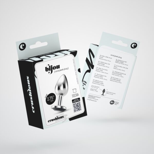 PLUG ANAL JOYA BIJOU NEGRO PEQUEÑO CRUSHIOUS CON BOLSA ATERCIOPELADA GRATIS - Imagen 8
