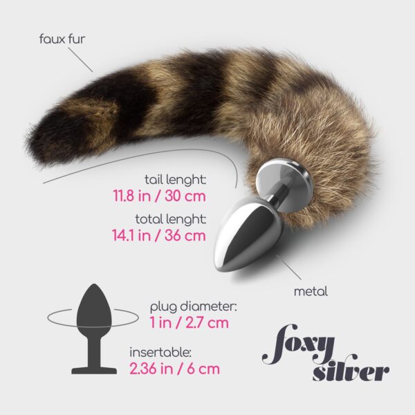 PLUG ANAL CON COLA FOXY SILVER METAL CRUSHIOUS - Imagen 8