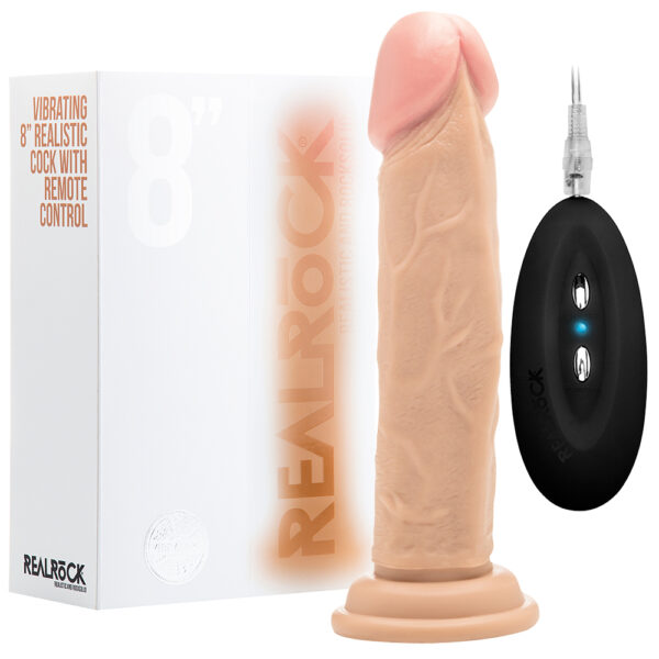 VIBRADOR REALISTA REALROCK 8” BLANCO - Imagen 2