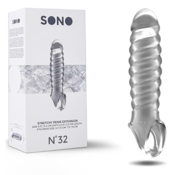 FUNDA CON EXTENSIÓN PARA EL PENE SONO Nº32 TRANSPARENTE - Imagen 2