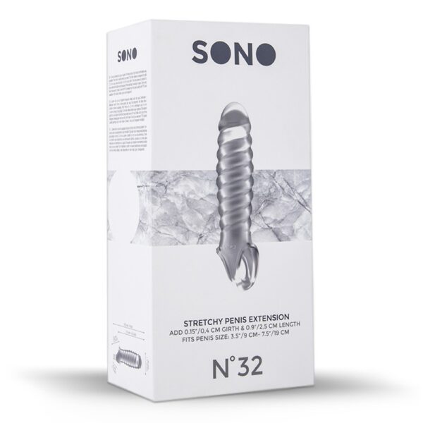 FUNDA CON EXTENSIÓN PARA EL PENE SONO Nº32 TRANSPARENTE - Imagen 3