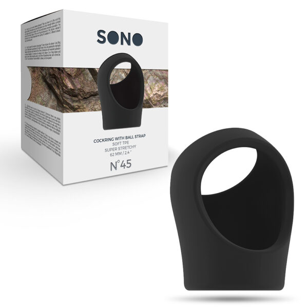 ANILLO PARA EL PENE CON CORREA PARA TESTÍCULOS SONO Nº45 NEGRO - Imagen 2