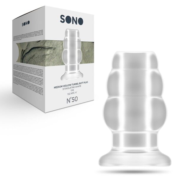 PLUG ANAL MEDIUM HOLLOW TUNNEL SONO Nº50 TRANSPARENTE - Imagen 2