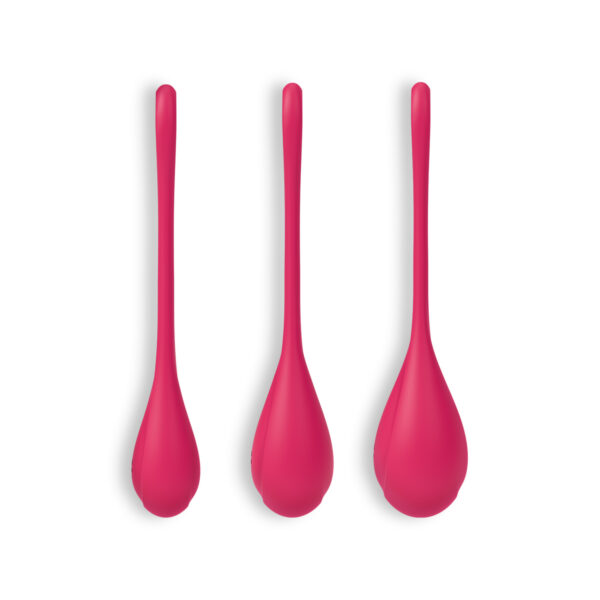 CONJUNTO DE 3 BOLAS KEGEL YONI POWER 1 SATISFYER ROJAS - Imagen 2