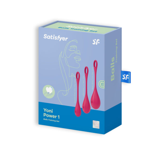 CONJUNTO DE 3 BOLAS KEGEL YONI POWER 1 SATISFYER ROJAS - Imagen 5
