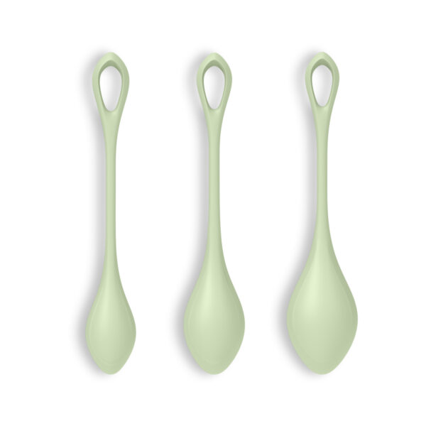 CONJUNTO DE 3 BOLAS KEGEL YONI POWER 2 SATISFYER VERDES - Imagen 2