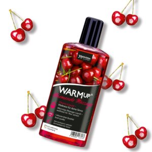 Aceite de masaje calentador con sabor cereza